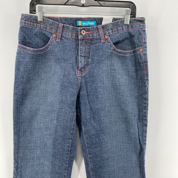 Hollywood The Jean People Jeans Women's Size 33 Vintage Washed Blue Straight Leg - Picture 2 of 15
